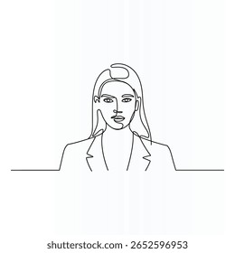 woman Face Single Line Art with  continuous Motion