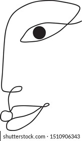 woman face Single Line - Continuous Line