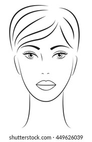 Woman Face Sketch Vector Stock Vector (Royalty Free) 449626039 ...