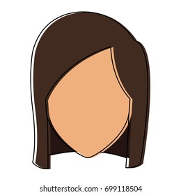 woman face smile expression cartoon character on white background