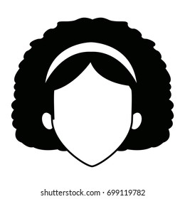 woman face smile expression cartoon character on white background