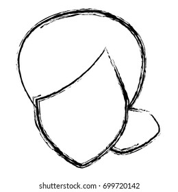 woman face smile expression cartoon character on white background