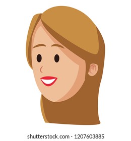 Woman face smiling cartoon