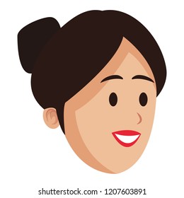 Woman face smiling cartoon
