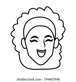 Woman face smiling cartoon
