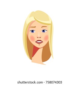 Woman face in straight
