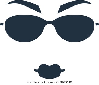 Woman face in sunglasses