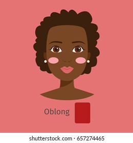 Woman face type oblong vector illustration character shape girl makeup beautiful female