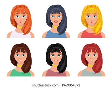 Woman face vector design illustration isolated on white background
