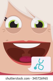 Woman face vector illustration