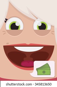 Woman face vector illustration