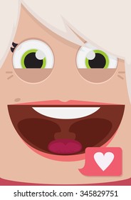 Woman face vector illustration