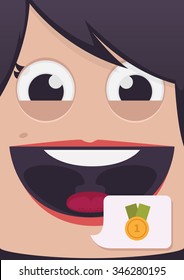 Woman face vector illustration