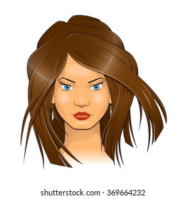 Woman face vector illustration