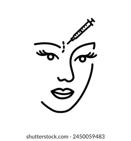 A woman faced age problems. Age skin. Wrinkles on the forehead. Mimic wrinkles. Healthcare illustration. Cosmetic surgery and botox. woman face treatment concept. Vector illustration.