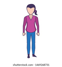 woman faceless avatar body isolated cartoon vector illustration graphic design