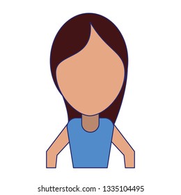 Woman faceless avatar cartoon