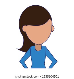 Woman faceless avatar cartoon