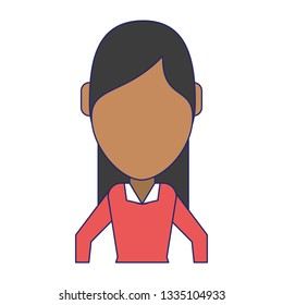 Woman faceless avatar cartoon