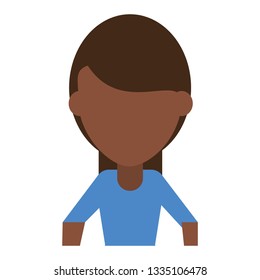 Woman faceless avatar cartoon