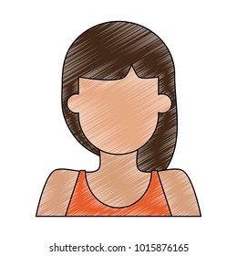 Woman faceless avatar icon vector illustration graphic design