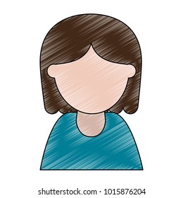 Woman faceless avatar icon vector illustration graphic design