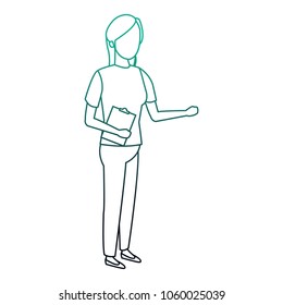 Woman faceless cartoon