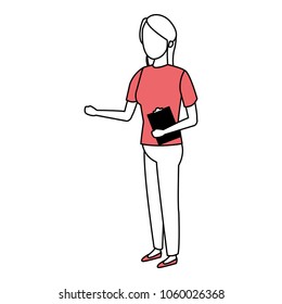 Woman faceless cartoon