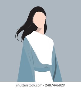 woman faceless elegant vector solid background 