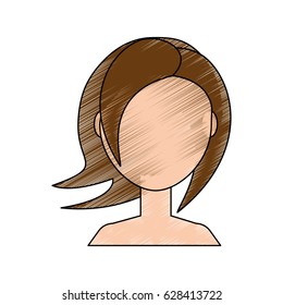 Woman faceless head