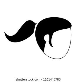 Woman faceless head in black and white