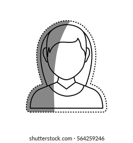 Woman faceless head icon vector illustration graphic design