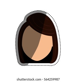 Woman faceless head icon vector illustration graphic design