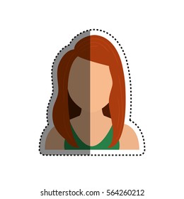 Woman faceless head icon vector illustration graphic design