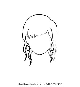 Woman faceless head icon vector illustration graphic design