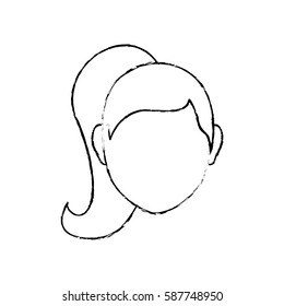 Woman faceless head icon vector illustration graphic design