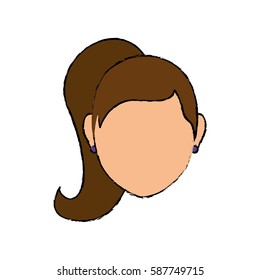 Woman faceless head icon vector illustration graphic design