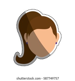 Woman faceless head icon vector illustration graphic design