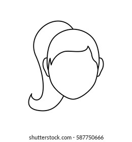 Woman faceless head icon vector illustration graphic design
