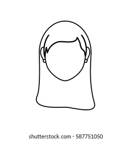 Woman faceless head icon vector illustration graphic design