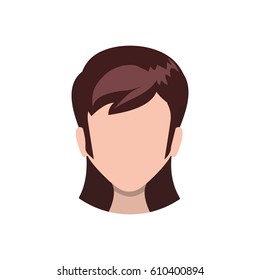 Woman faceless head icon vector illustration graphic design