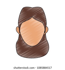 Woman faceless head scribble