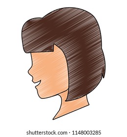 Woman faceless head scribble