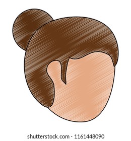Woman faceless head scribble