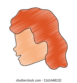 Woman faceless head scribble
