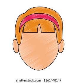 Woman faceless head scribble