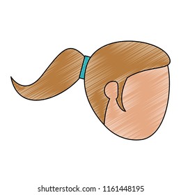 Woman faceless head scribble