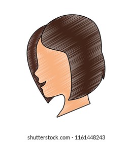 Woman faceless head scribble