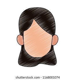 Woman faceless head scribble