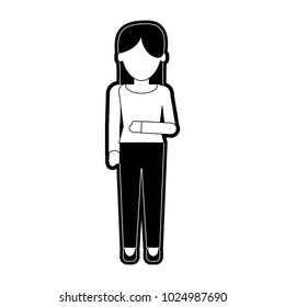 Woman faceless profile